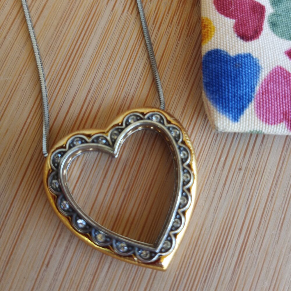 Brighton heart necklace two-tone